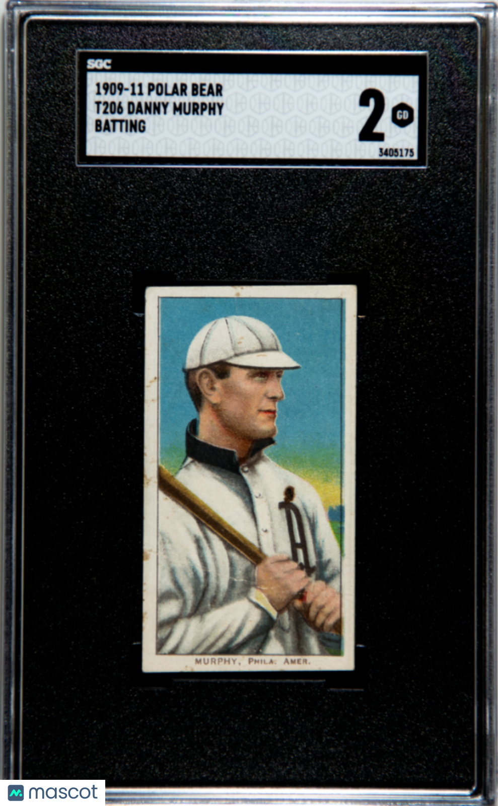 1909-11 T206 Danny Murphy Polar Bear SGC 2 Centered