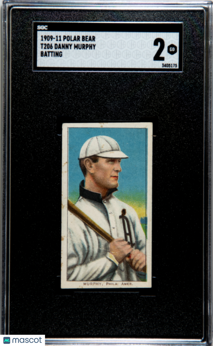 1909-11 T206 Danny Murphy Polar Bear SGC 2 Centered